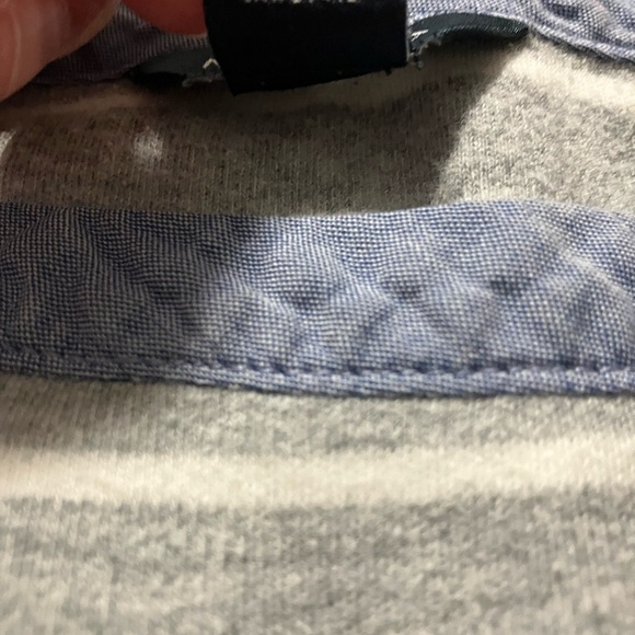 Gray and White Striped Long Sleeve Top - Picture 6 of 8